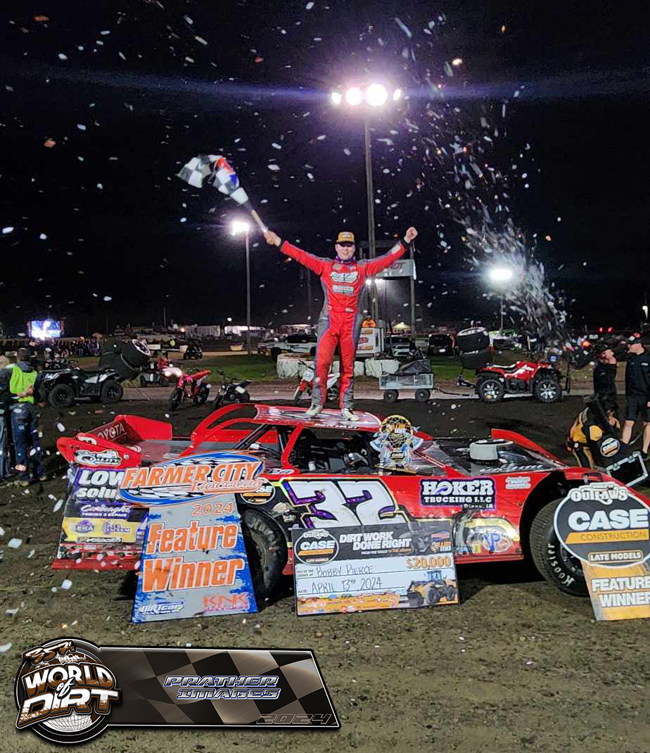 Pierce Dominates Home-State Illini 100 at Farmer City